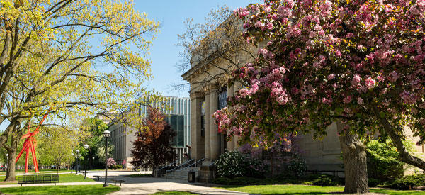 University of Michigan central campus art museum on a summer day