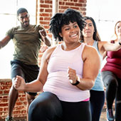 group of people at an exercise class