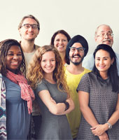 group of diverse people smiling