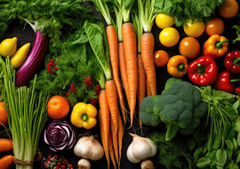 A variety of fruits and vegetables