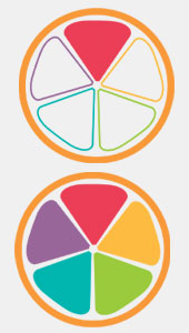 Five-sliced citrus logo
