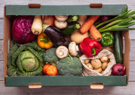 A box with a variety of vegetables