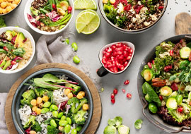 a variety of salads
