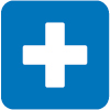 hopital symbol, square with a plus sign